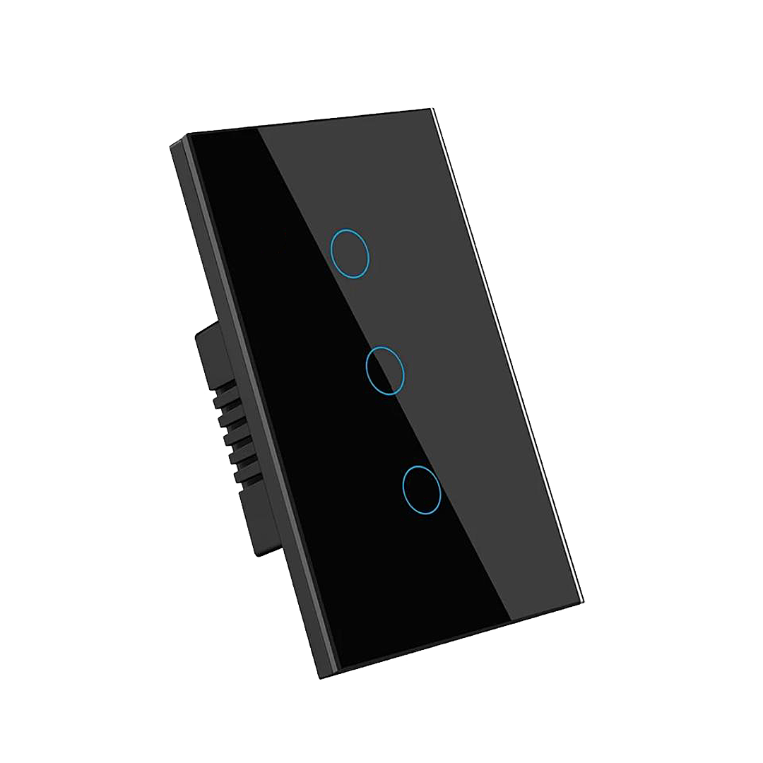 Interruptor de Luz Inteligente - 3 Botones - Zigbee + Sin Neutro - Black Edition