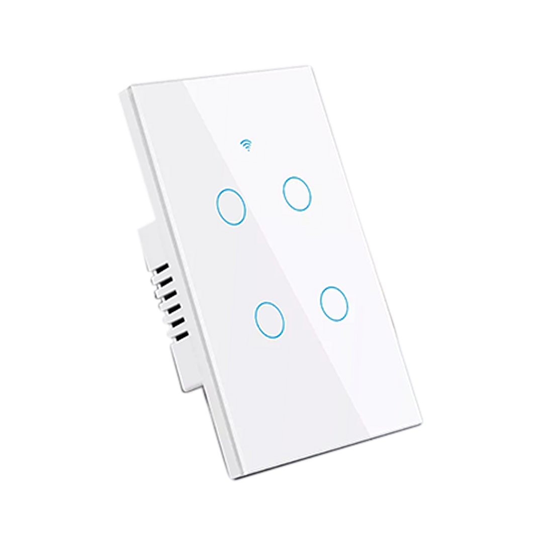 Interruptor de Luz Inteligente - 4 Botones - Zigbee + Sin Neutro - White Edition