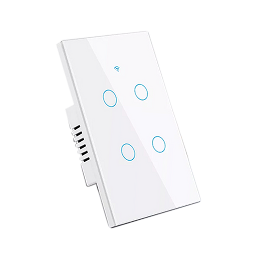 Interruptor de Luz Inteligente - 4 Botones - Zigbee + Sin Neutro - White Edition