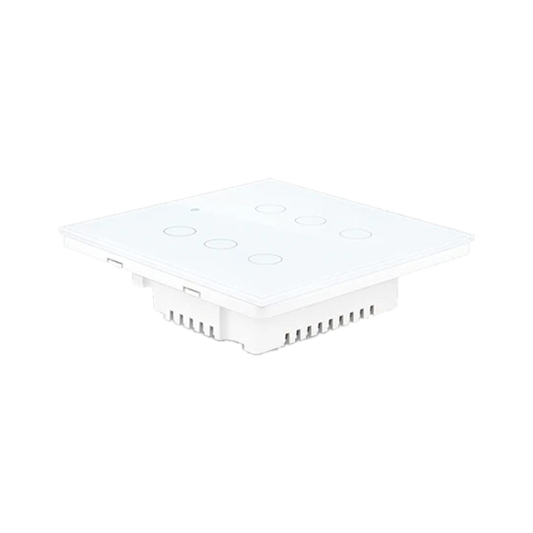 Interruptor de Luz Inteligente - 6 Botones - WiFi + Bluetooth + Sin Neutro + RF - White Edition