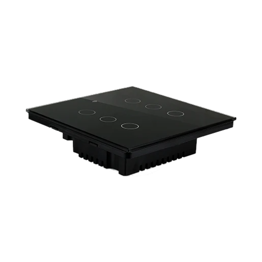 Interruptor de Luz Inteligente - 6 Botones - WiFi + Bluetooth + Sin Neutro + RF - Black Edition