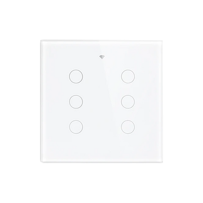 Interruptor de Luz Inteligente - 6 Botones - WiFi + Bluetooth + Sin Neutro + RF - White Edition