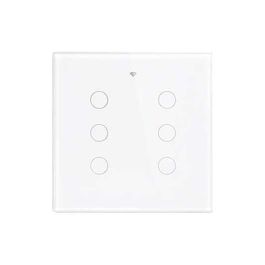 Interruptor de Luz Inteligente - 6 Botones - WiFi + Bluetooth + Sin Neutro + RF - White Edition