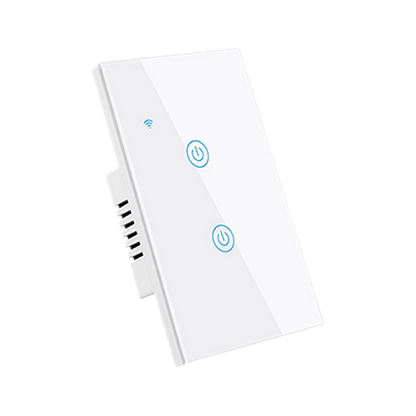 Interruptor de Luz Inteligente - 2 Botones - WiFi + Bluetooth + Sin Neutro - White Edition