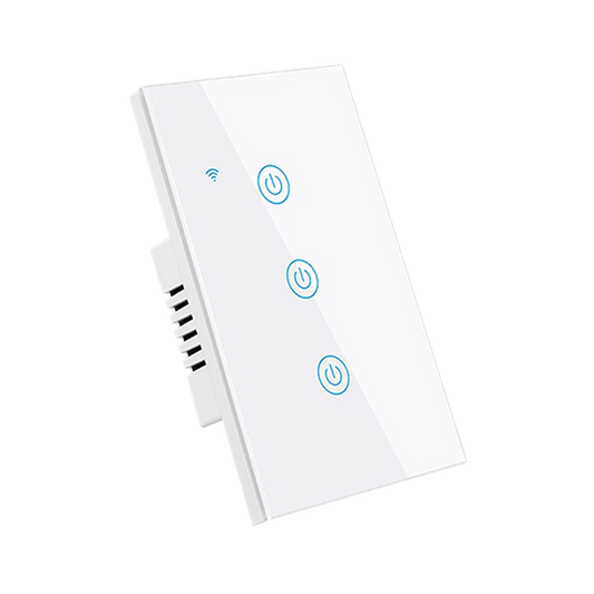 Interruptor de Luz Inteligente - 3 Botones - WiFi + Bluetooth + Sin Neutro + RF - White Edition