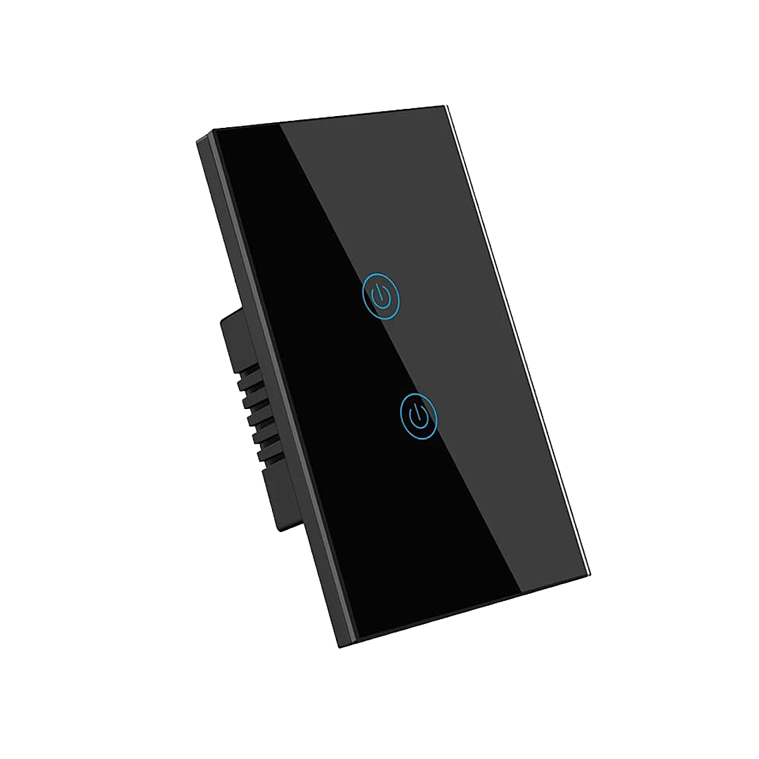 Interruptor de Luz Inteligente - 2 Botones - WiFi + Bluetooth + Sin Neutro - Black Edition