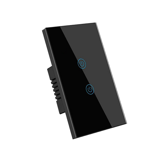 Interruptor de Luz Inteligente - 2 Botones - WiFi + Bluetooth + Sin Neutro - Black Edition