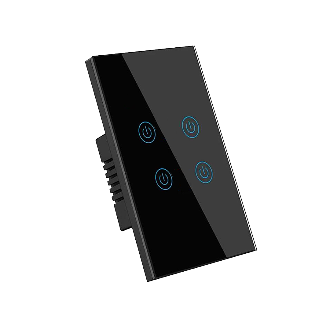 Interruptor de Luz Inteligente - 4 Botones - WiFi + Bluetooth + Sin Neutro - Black Edition