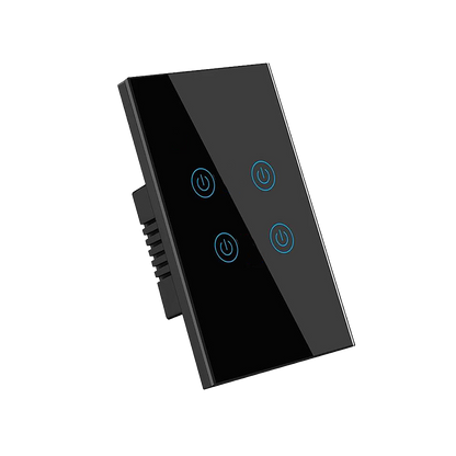 Interruptor de Luz Inteligente - 4 Botones - WiFi + Bluetooth + Sin Neutro + RF - Black Edition