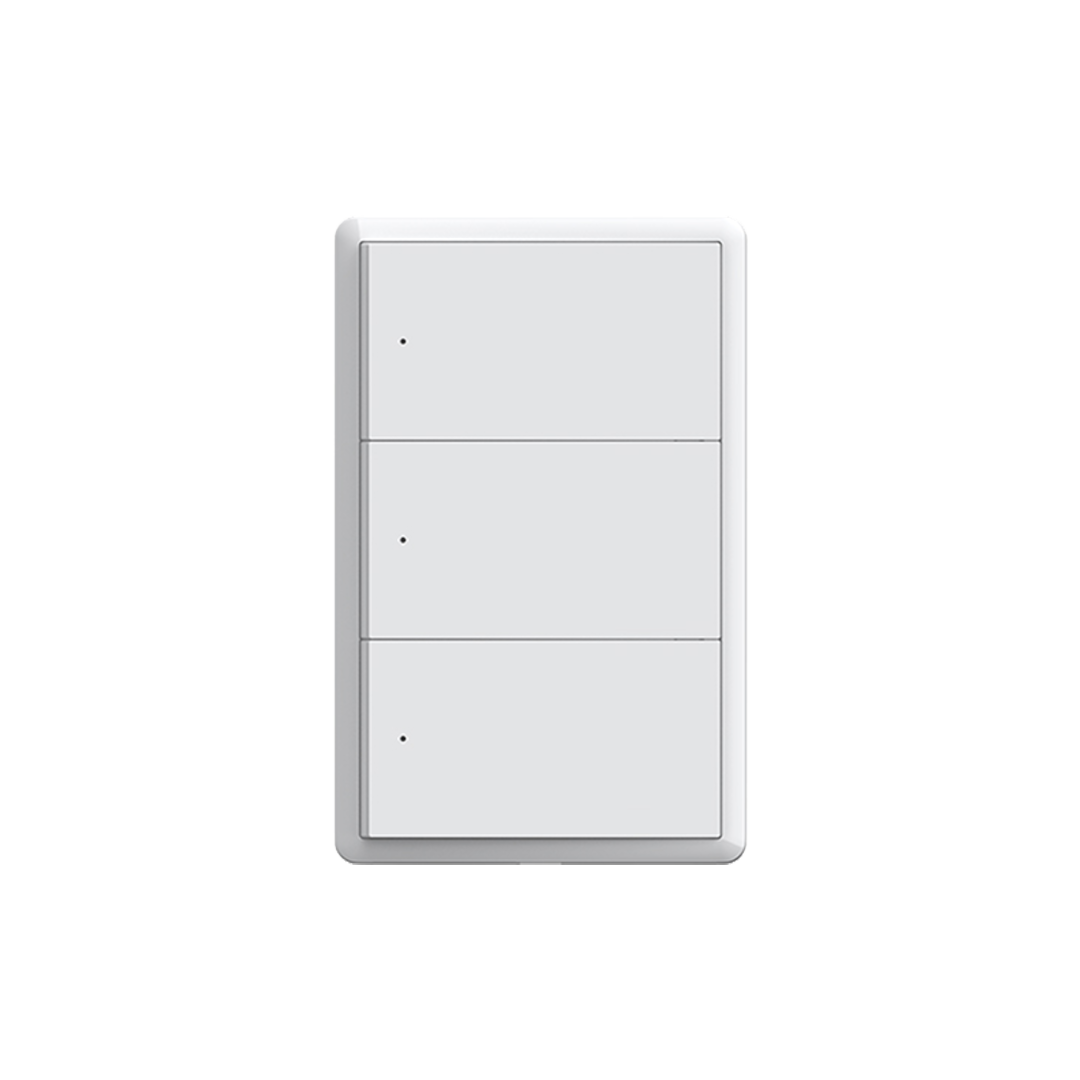 Interruptor de Luz Inteligente Pulse - Push con Haptic Feedback - 3 Botones - Zigbee + WiFi + Bluetooth + Sin Neutro - Matte White Pearl