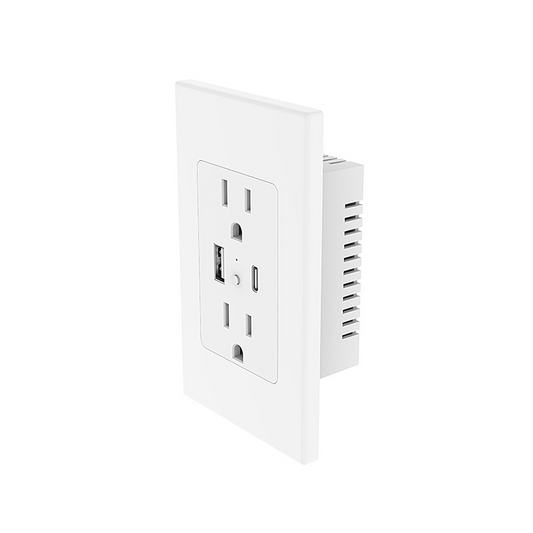 Tomacorriente Inteligente Empotrable con USB y USB-C